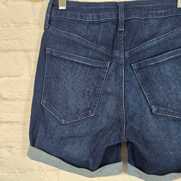 M Old Navy High Rise Wow Dark Blue Denim Jean Shorts NWT Size 0 Rolled Hem New - Picture 5 of 8